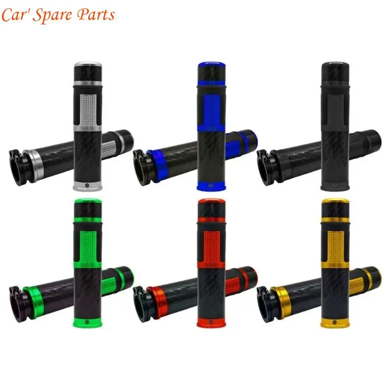 Y4UA Stylish Carbon Fiber Design Motorcycle Grips Strong Strength Handlebar Providing Grip Quick Install for Bikes