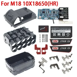 Caixa de plástico Li-ion Battery, PCB Carregamento Proteção Board Box, Shell para Milwaukee 18V 6Ah Label Lithium Battery Housing