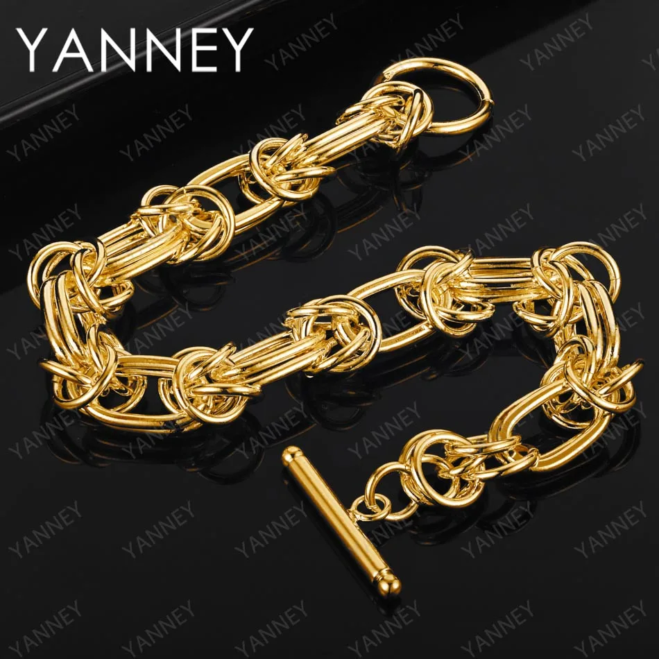 

Women 925 Sterling Silver 18K Gold Braided Charm Bracelet 8 Inches For Jewelry Accessories Fashion