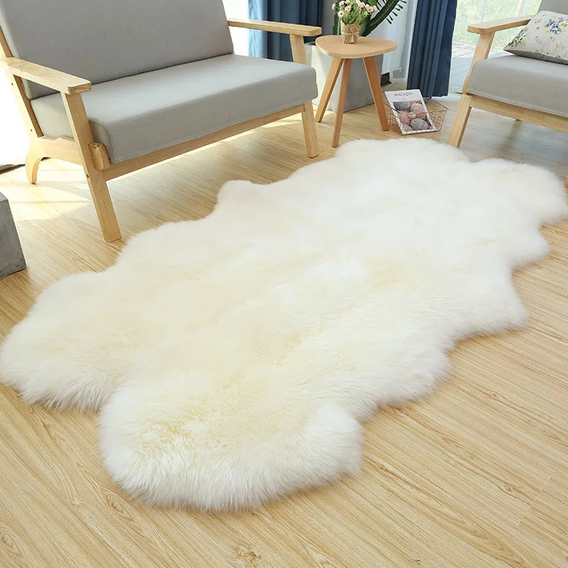 Whole Sheepskin Pure Wool Carpet Plush Sofa Cushion Chair Bay Window Cushion Home European Sofa Cushion for Living Room Fur Rug