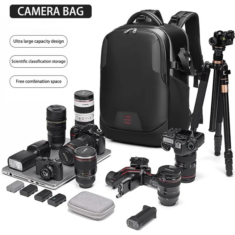 Anti-theft Large Capacity Camera Backpack Modern Style Waterproof Camera Bag Outdoor DSLR Canon, Nikon, Sony, Fuji