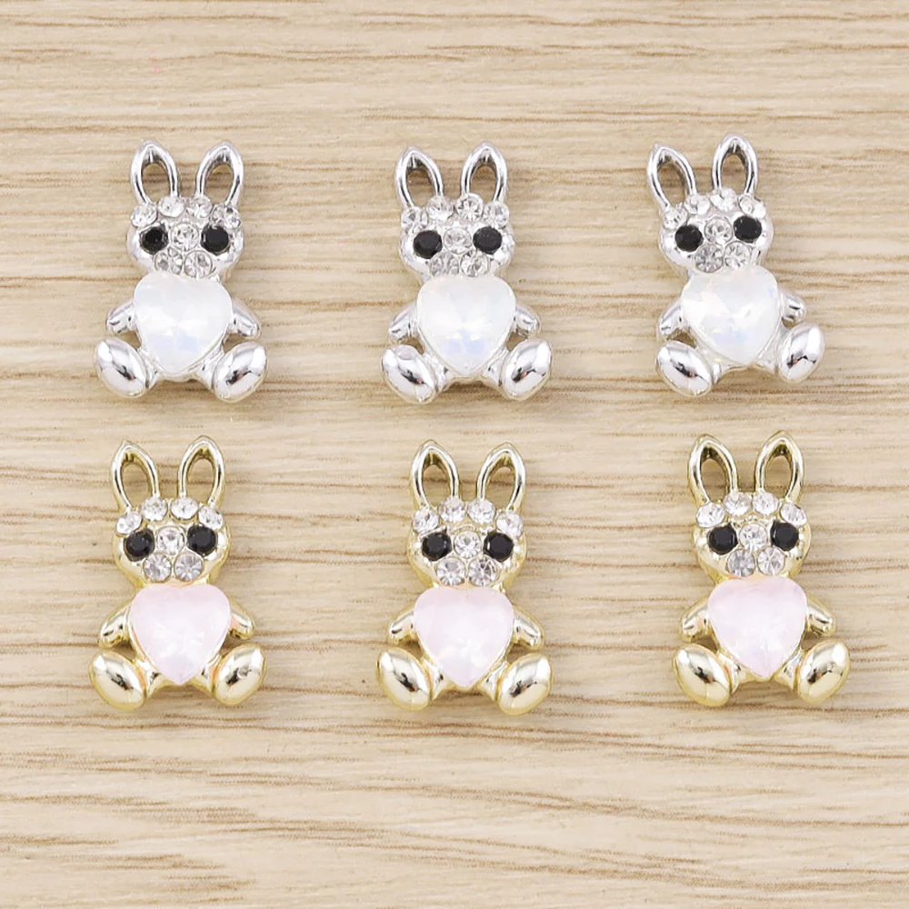 Tusember 10 قطعة 10*17 مللي متر تشيكوسلوفاكيا كريستال الأرنب المعلقات القلب أرنب السحر ل اليدوية قلادة أقراط صنع المجوهرات اكسسوارات