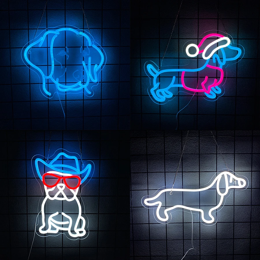 Dog Series Neon Sign For Wall Decor,Light Up Sign For Living Room,Vet Office Decor,Pet Shop,Kennel,Gift For Friends,Dog Lover