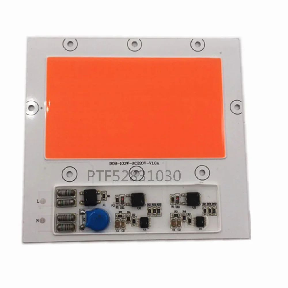 

100 Вт, 100 Вт, 380 нм-840 нм, светодиодный чип COB полного спектра, встроенный интеллектуальный драйвер IC 220 В для освещения роста растений