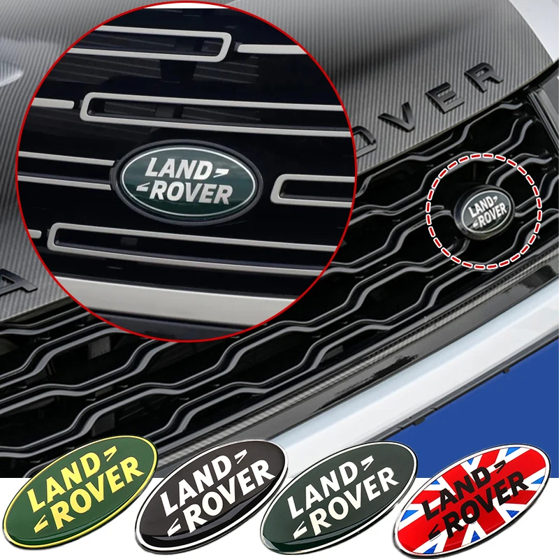 Car Metal Sticker Front Grille Tail Trunk Emblem Car Sticker For Land Rover Defender Freelander Discovery 1 2 3 Evoque Range SV