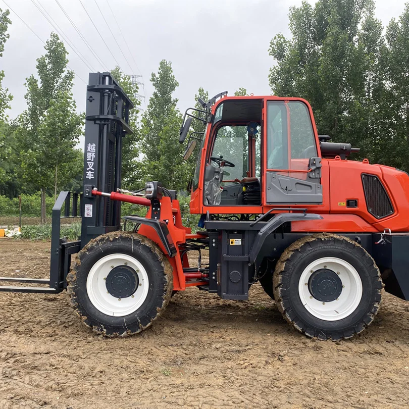 Customize Multifunctional CE EPA 3-10 Tonne 4X4 Farm Off Road Forklift Trucks All Rough Terrain Diesel Forklift