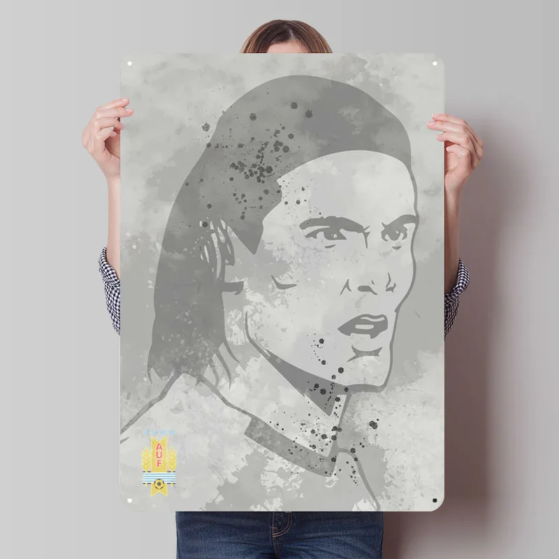 Эдизон Калани 21, знак Уругвай, плакат футболиста, настенное искусство фресок, настраиваемые металлические жестяные вывески для украшения стен