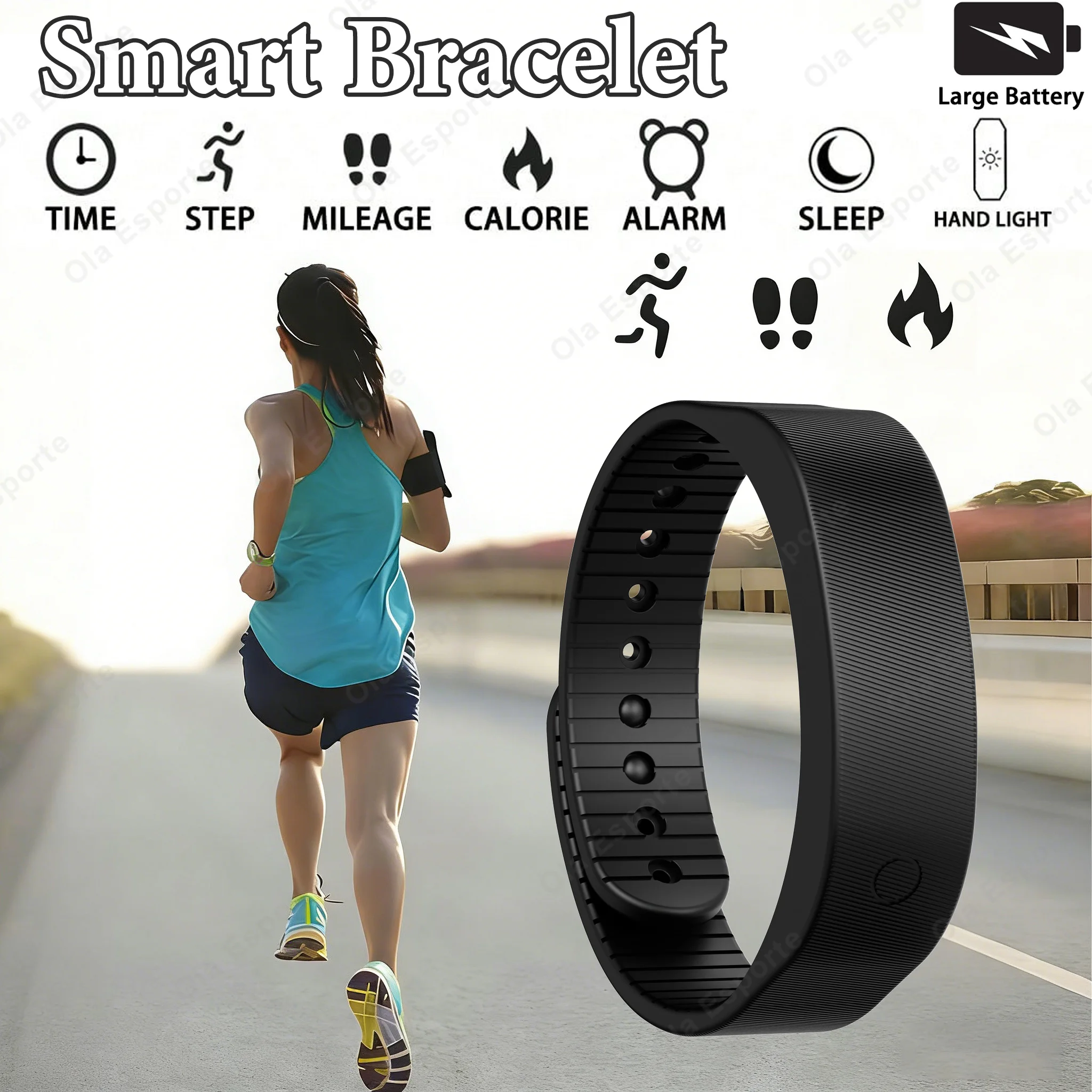 Smart-Armband mit LED-Display, Wasserdicht, Intelligente Uhr, Schrittzähler, Vibrationsalarm, HT30