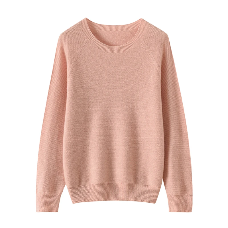 High quality women's 100% pure cashmere pullover luxury brand knitted sweater loose round neck Tops Pull Jumper base