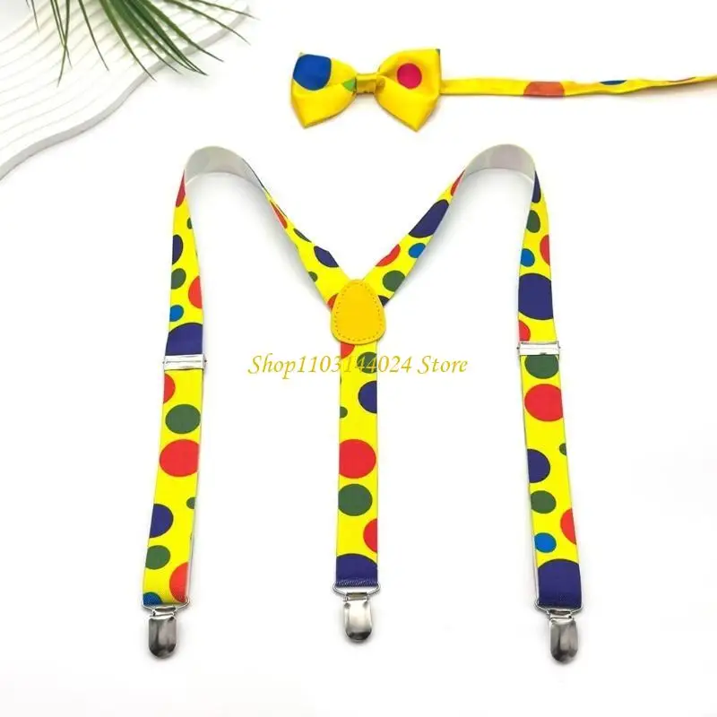 N5KE Clown تحت عنوان Bowtie و Semarender مجموعة حمالات البلى غير الرسمية حمالات بسيطة #4