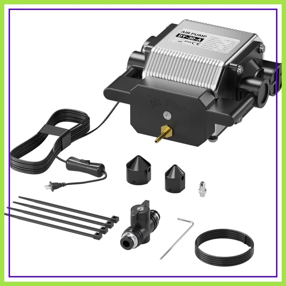 

Air Assist Kit with Air Pump for Laser Engraver, Remove Smoke and Dust, 10-30L/min