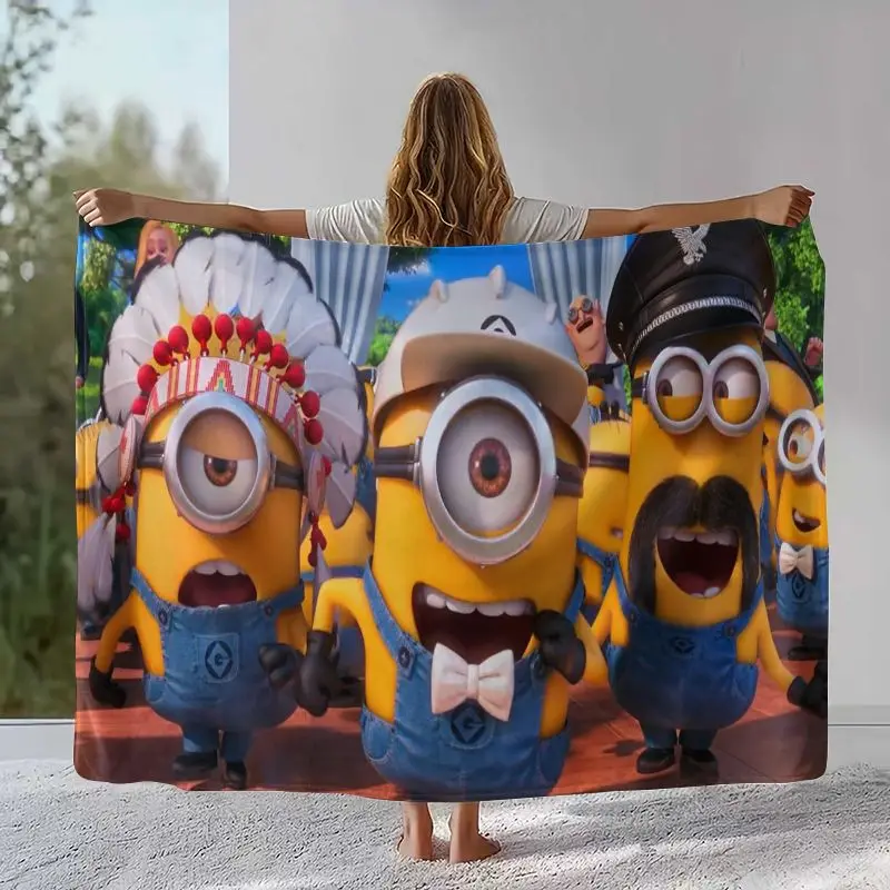 Funny Cute M-Minions Cartoon Soft Flannel Throw Blanket,Cozy Warm Blanket for Bed,Sofa,Living Room,Picnic,Home Decor,Gift