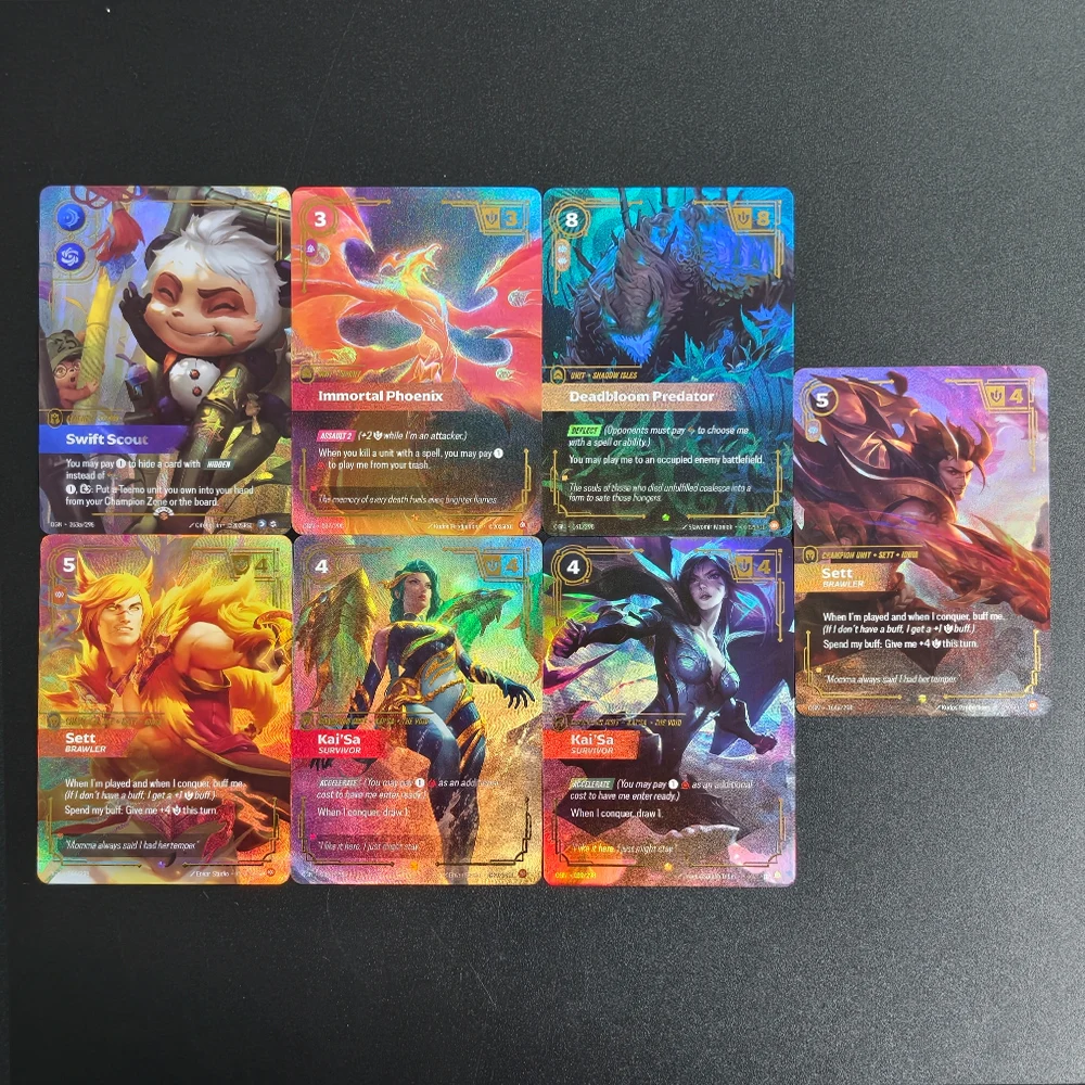 Cartão de Unidade de Campeão DIY Riftbound League of Legends Trading Card Game Origins OGN Kai'Sa - Survivor 039/298 Deadbloom Sett