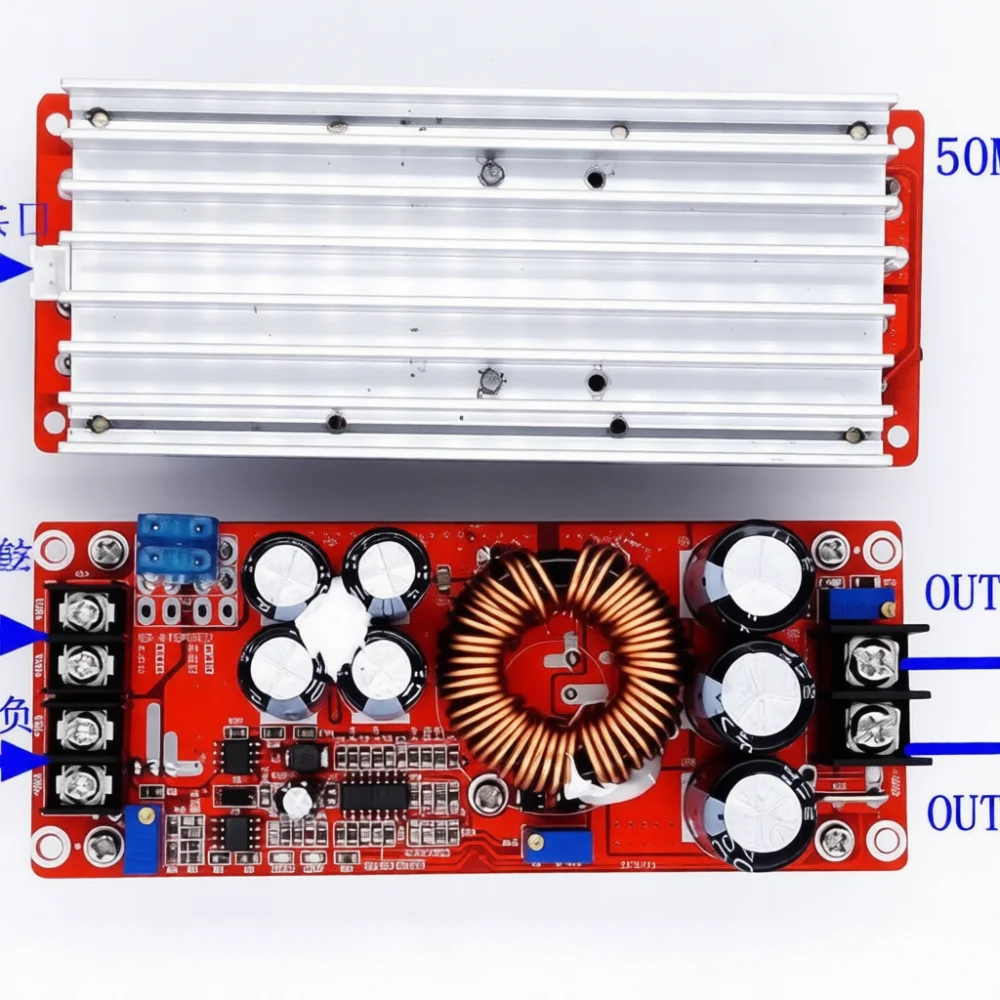 Boost Converter Module 1800W DC DC Adjustable Power Supply 12V 60V Input 12V 90V Output 40A Current Regulator For DIY Project