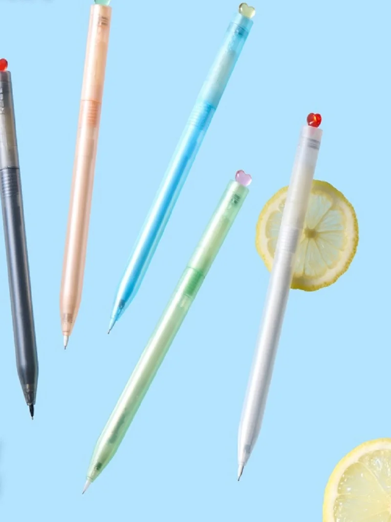 KACO FIRST Mechanical Pencil Rotating Automatic Core Creative Transparent Color Pen Holder,0.5mm Writing Exam Stationery Pencil