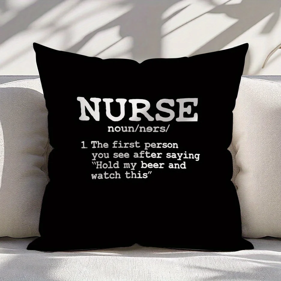 1pc Typographic Phrase Design Pillow Cover 45x45cm 18x18in Contrast Monochrome Layout Polyester Decorative Cushion Case