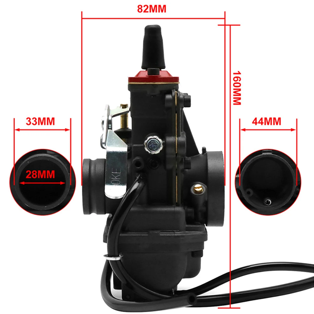 Motorcycle Carburetor TM28 Flat Slide Modified Racing Carb 2T Fits ATV Quad Go Kart Dirt Bike Scooter 150cc-250cc NSR150 TZR150