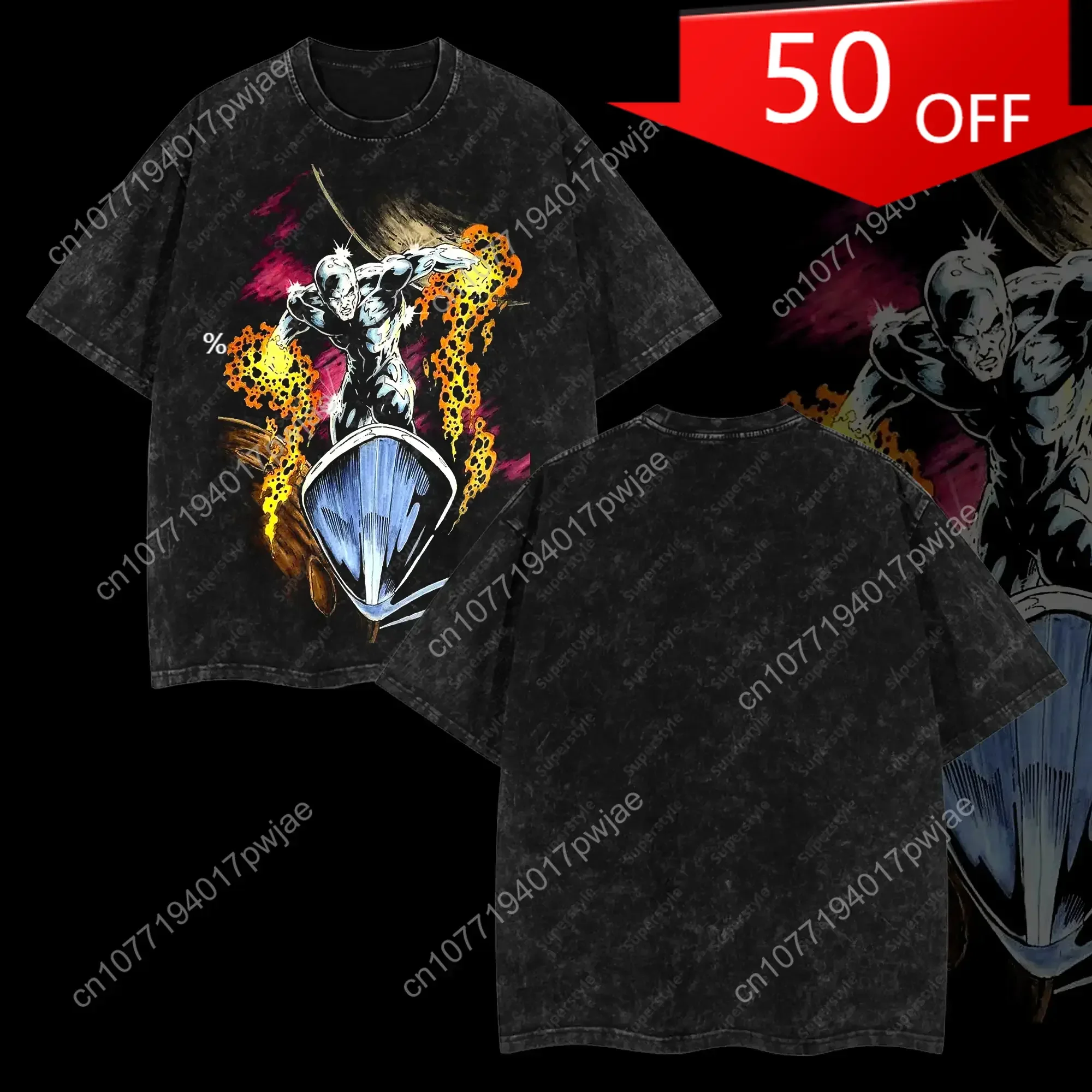 Marvel Superstyle Herald of Galactus Silver Surfer Fantastic Four MCU Superhero Comic Edition Double Printed Oversize