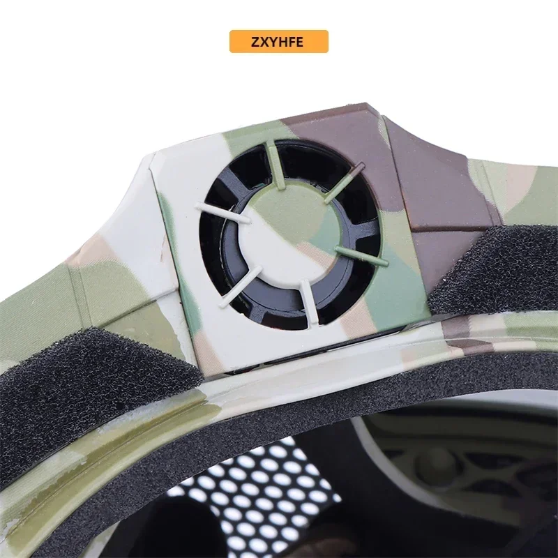 ZXYHFE Tactical Half Face Mask Anti-fog Fan Shooting Protective Equipment CS Wargame Hunting Gear Airsoft Paintball Accessories