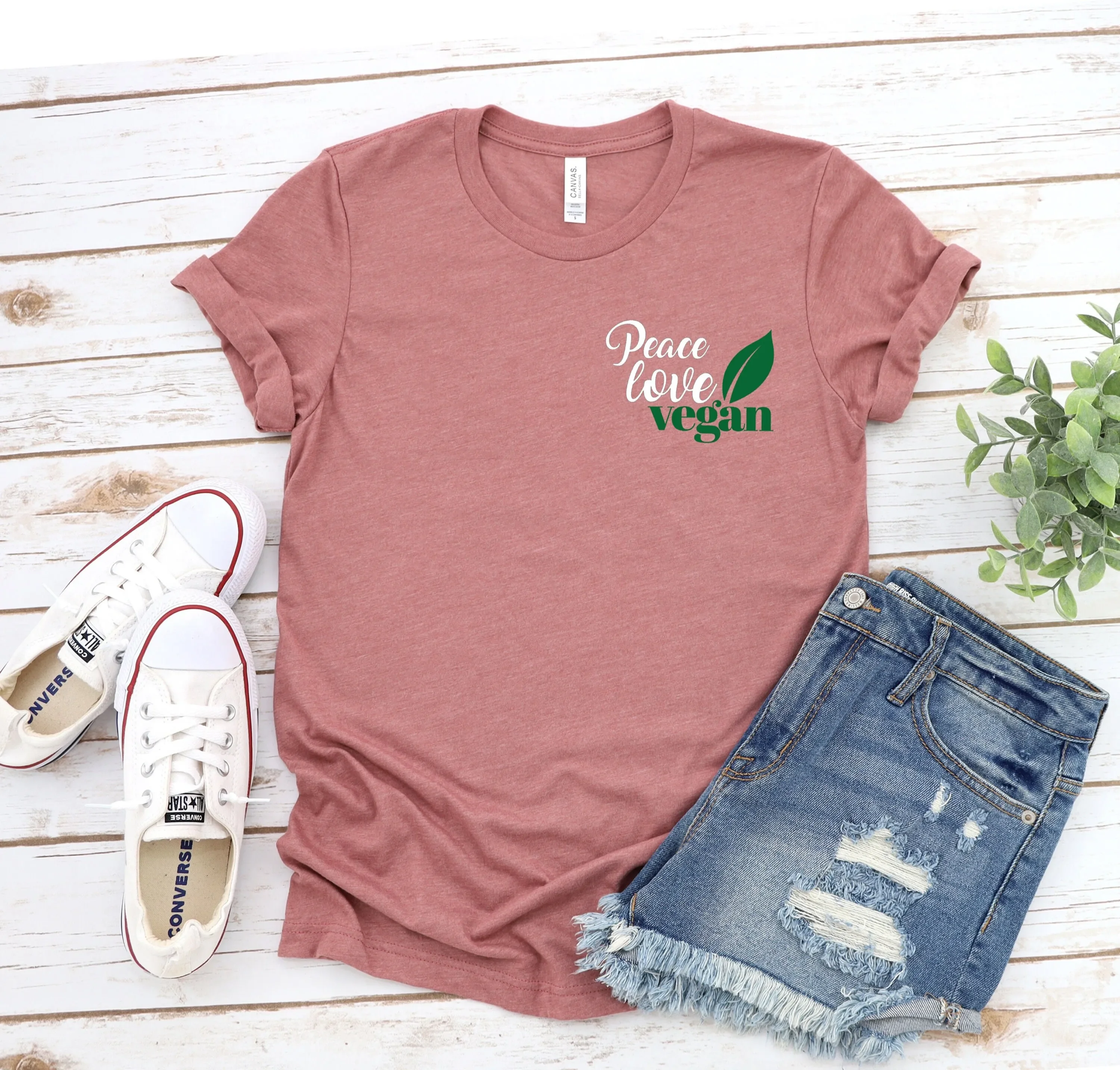 Peace Love Vegan T Shirt s Day Nov 1 for Women Animal Lovers