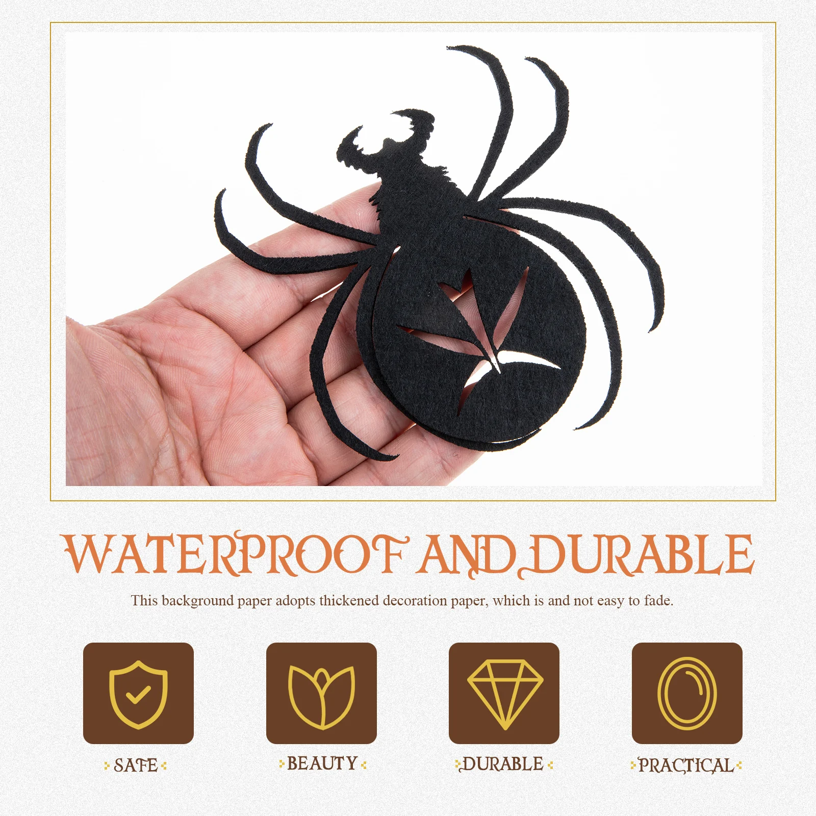 

12pcs Spider Coaster Halloween Decorative Non woven Mats for Drinks Heat Resistant Office Home Party Cafe Theme