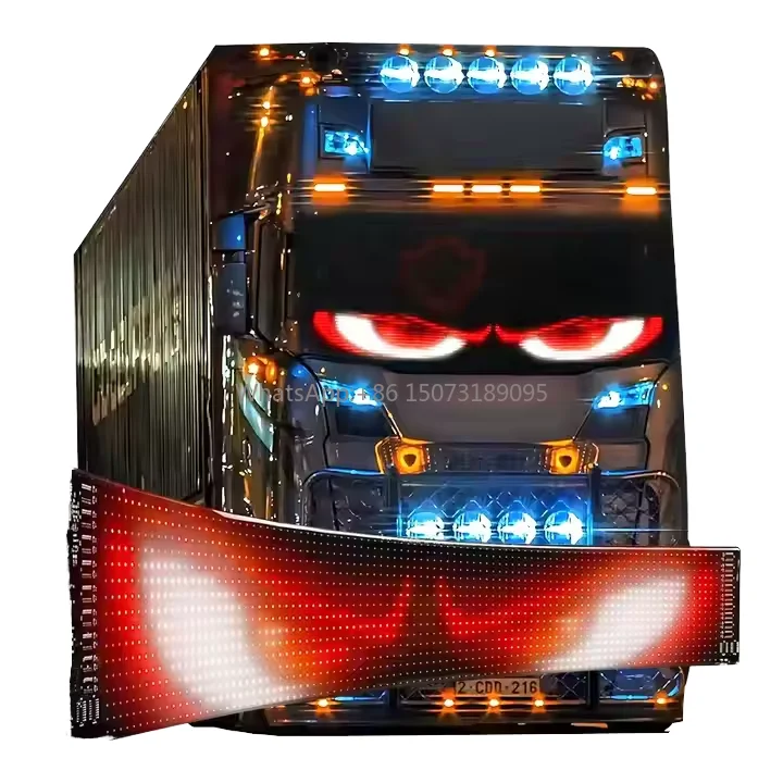 

1696 Custom Animation RGB LED Matrix Pixel Panel Programmable Devil Eye Lamp for Car Truck Light Car Light Accessories