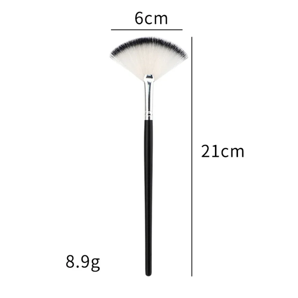 1PC Long Handle Face Blush Highlight Brushes Fan Shaped Blending Makeup Brush Face Loose Powder Brush Cosmetic Tools