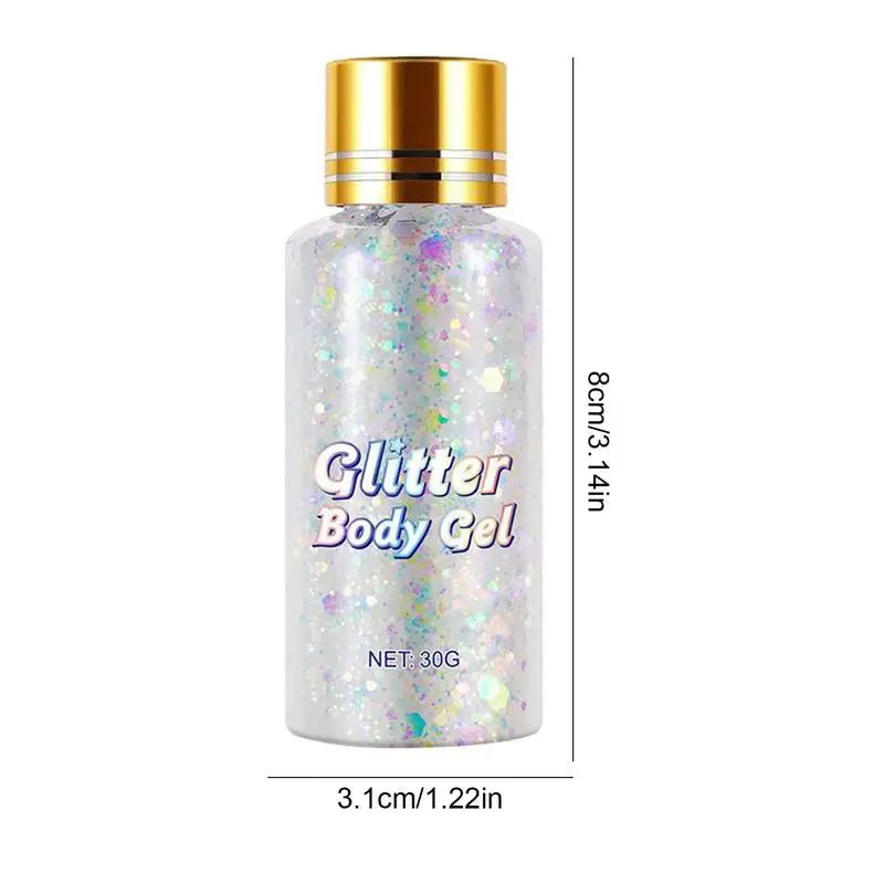 Body Glitter Gel Make-Up Pailletten Glinstert Oogschaduw Dikke Make-Up Voor Gezichtshaar Nagels Holografische Cosmetische Festival Glitter