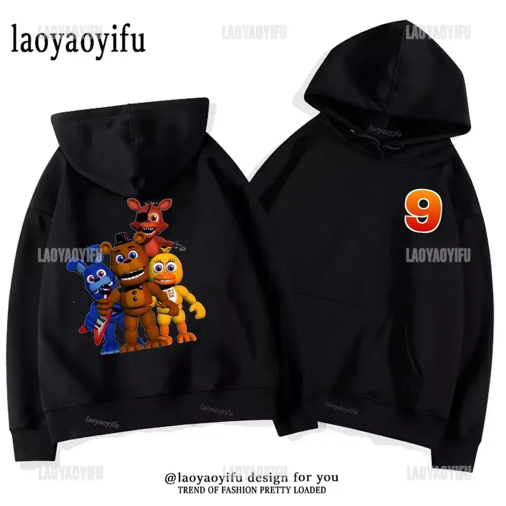 2024 Faff Hoodie Cartoon Boys Girls Fashion Hoodie Fall Harajuku Horror Game Five Nights At Freddie Anime Ropa Hombre Hoody