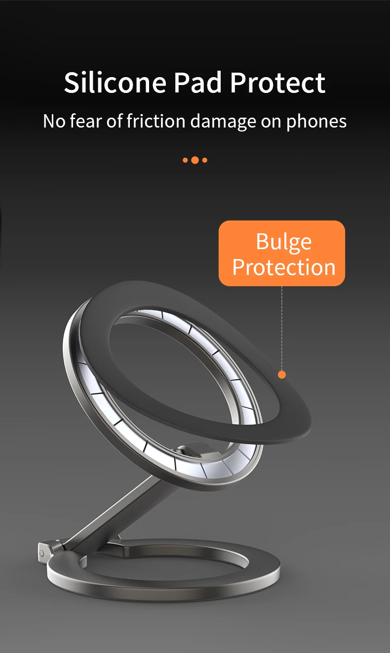 Faltbarer Doppelseitiger Magnetischer Handyhalter für Magsafe Fitnessstudio Laufband Universeller Klappbarer Autohalter Magnetischer Smartphone-Ständer – Detail 13