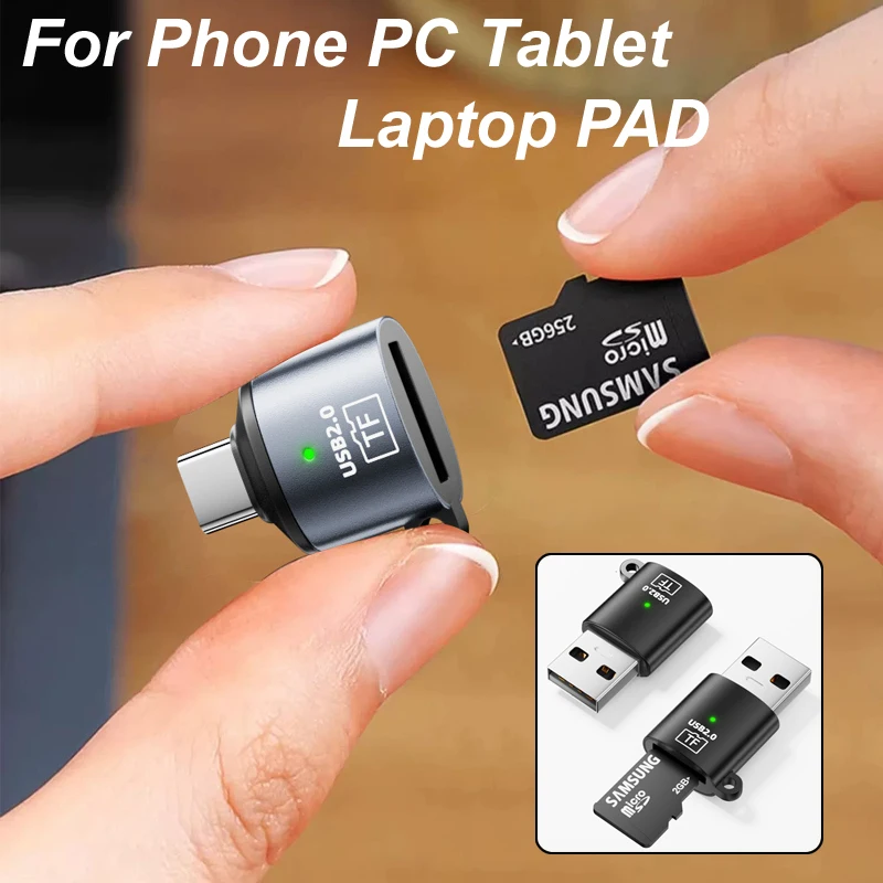 Mini USB Type-C USB A to SD Micro SD TF Card Reader Memory OTG For Phone PC Tablet Laptop PAD Aluminum Metal Cardreader Adapter