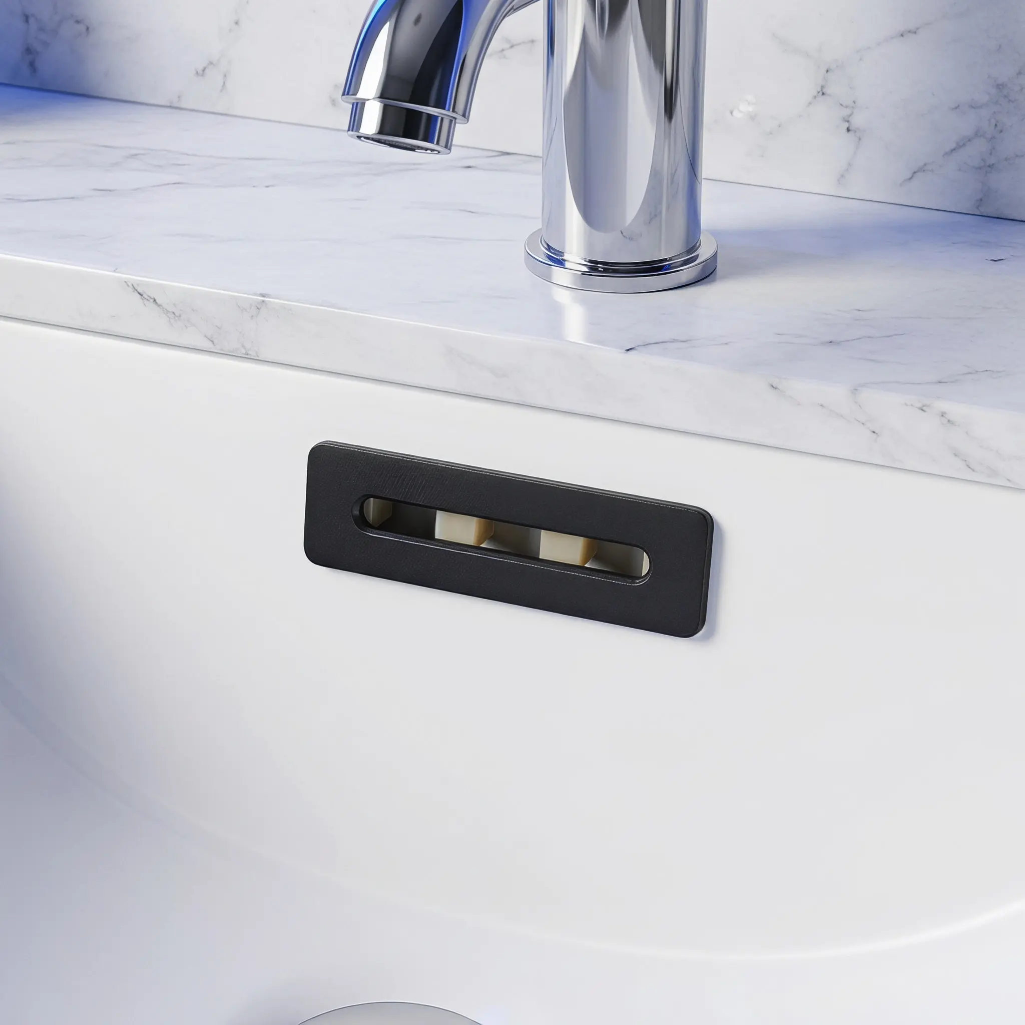 3pcs Black Metal Sink Overflow Cover for Bathroom Basin Drain Hole Plug Replacement Trim Ring