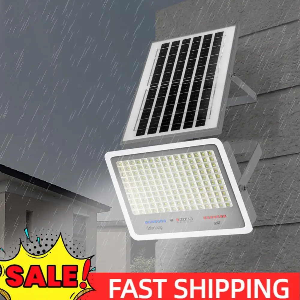 

Solar Powered LED Street Light Auto-On Outdoor Wall Floodlight Multi Modes Outdoor Wall Lamp Remote Control for Garden Courtyard