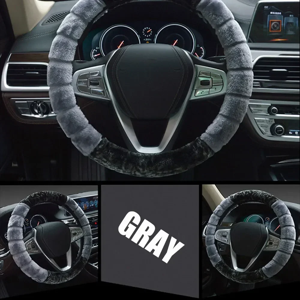 

1Pc Universal Car Winter Super Soft Plush Car Steering Wheel Cover Warm Faux Fur Auto Handlebar on The Steering-Wheel 37/38cm