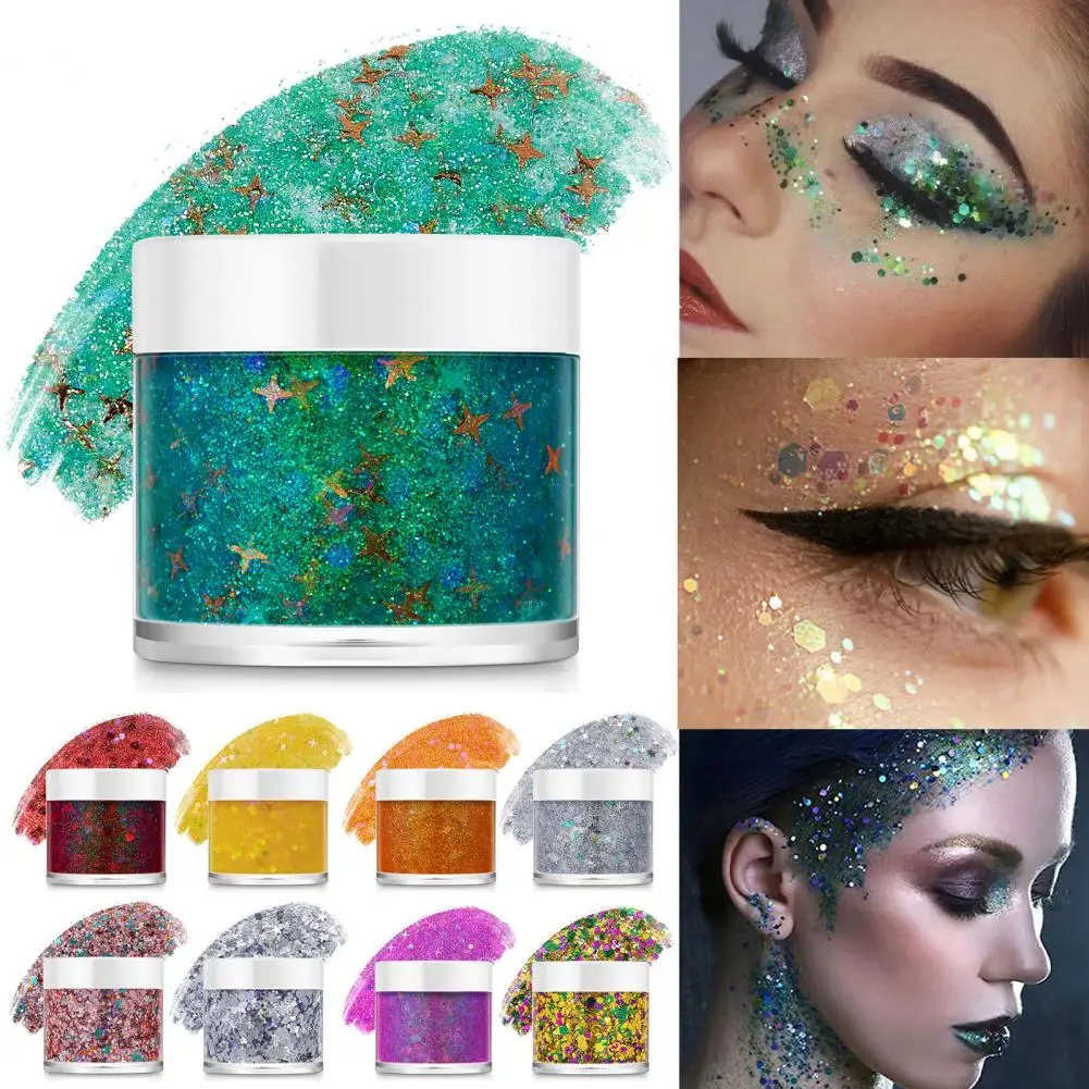 Festival Face Glitter Gel, Carnaval Glitter, Yeux, Lèvres, Cheveux, Corps, Rotterdam, Kling for Stage for Hand, 36g