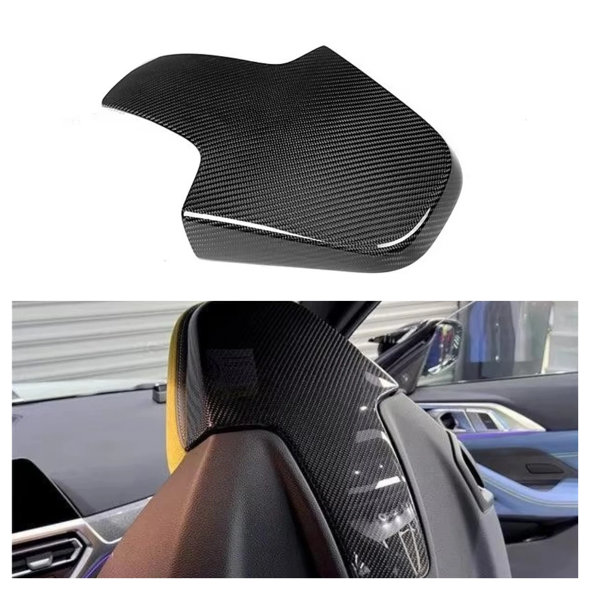 Dry Carbon Fiber Seatback Cover Shell S/kin Trim Headrest Cover for B/MW G80 M3 G82 M4 2021+