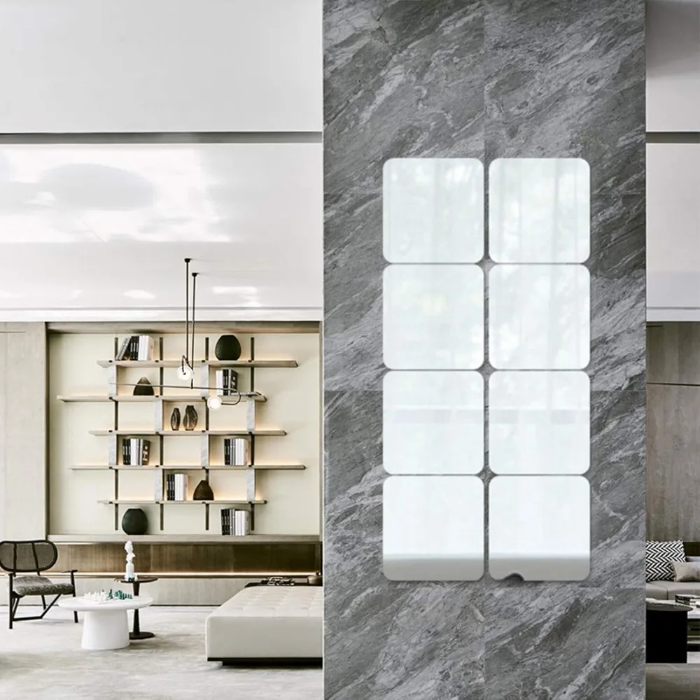 

Wall Mirror Sheet, Acrylic Self Adhesive, Sticky Kid Safety Mirror Tiles for Wall Rectangle 8x10 inch 1 Pc, Wall Mirror Sheet