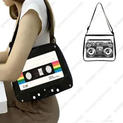 Registratore a Cassette di Stampa del Sacchetto di Spalla di Nuovo A 80s 90s Donne Borsa Con Tracolla Per I viaggi Signore Del Telefono Della Borsa Della Borsa Del Supporto
