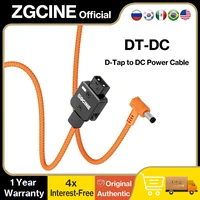 Cable de alimentación ZGCINE D-Tap a CC 5,5*2,5 (cable trenzado) 180 ° Batería D-Tap externa giratoria para alimentar cámara/monitor/luz