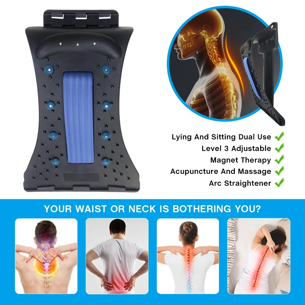 4 Level Neck Stretcher Adjustable Cervical Support Device Lumbar Vertebra Stretching Massager Muscle Relaxation Assistance Tool