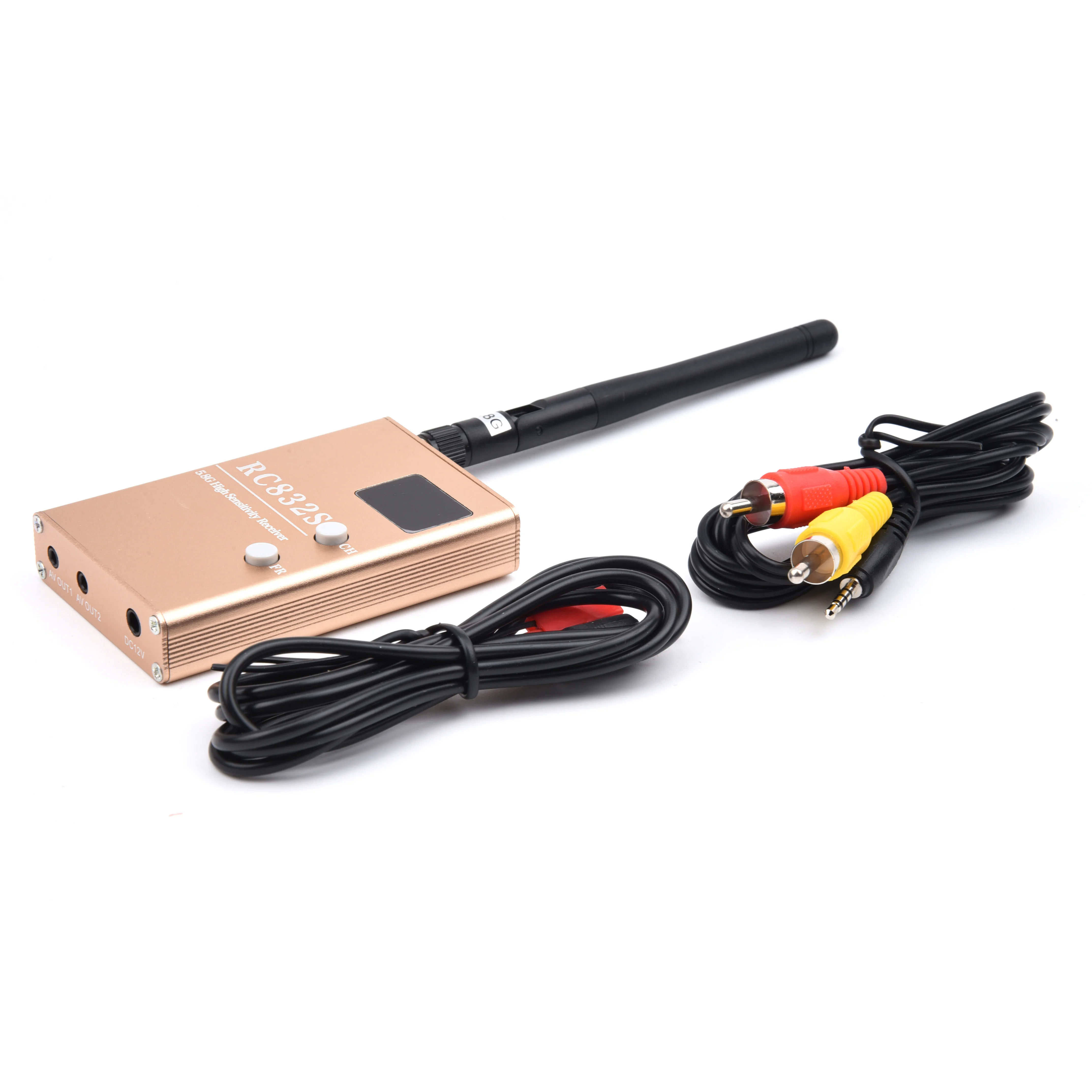 FPV RC832 RC832S Receiver RX 5.8G 48CH 600mw Aerial Photography 5.8GHz AV Receiver System With A/V and Power Cables