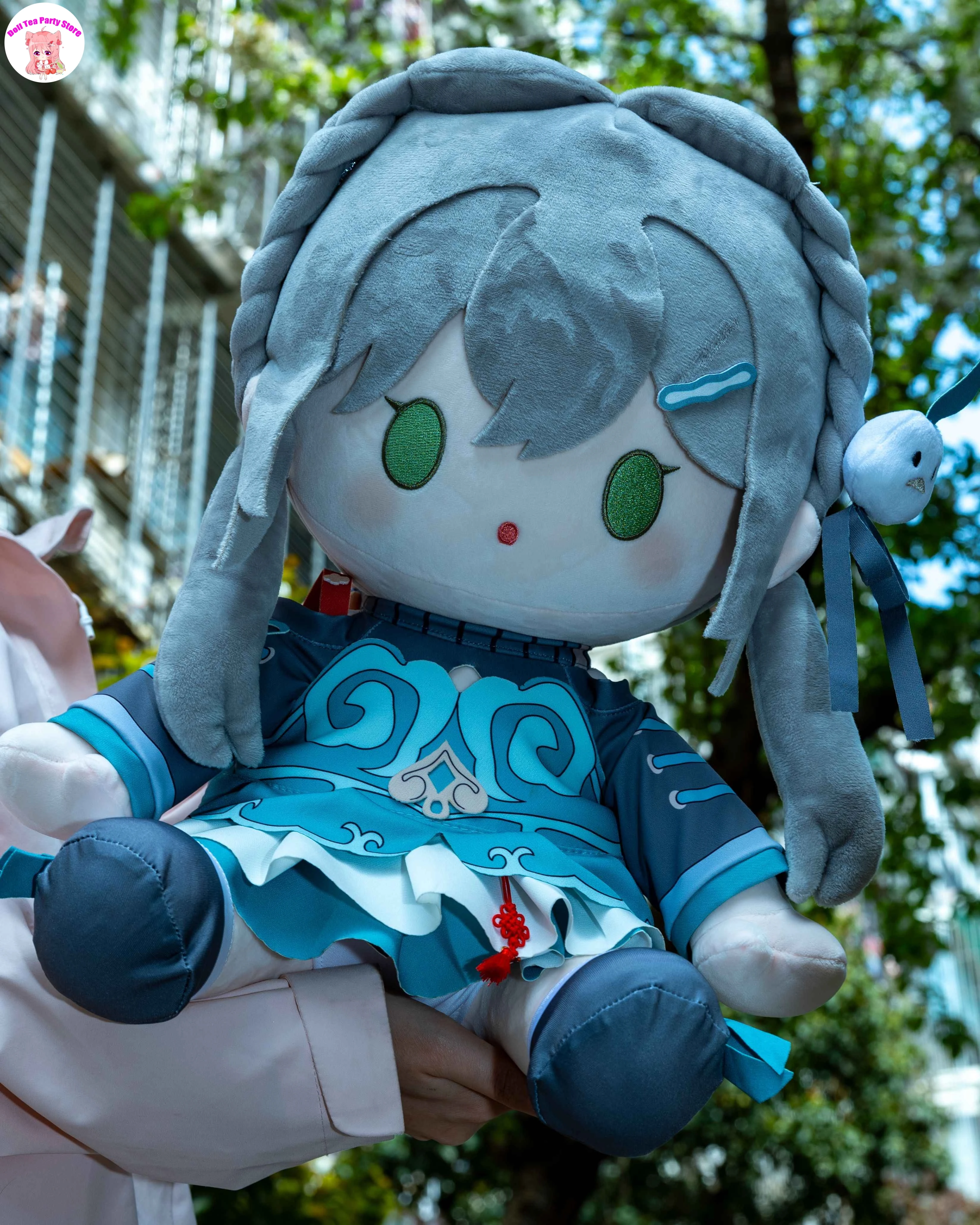 Qingque Pluszowa Lalka Ciało Gra Honkai Star Rail Figurka w Stanie Siedzącym Poduszka Anime Maskotka Kreskówka Przebieranka Pluszak 40cm Zabawka Prezent