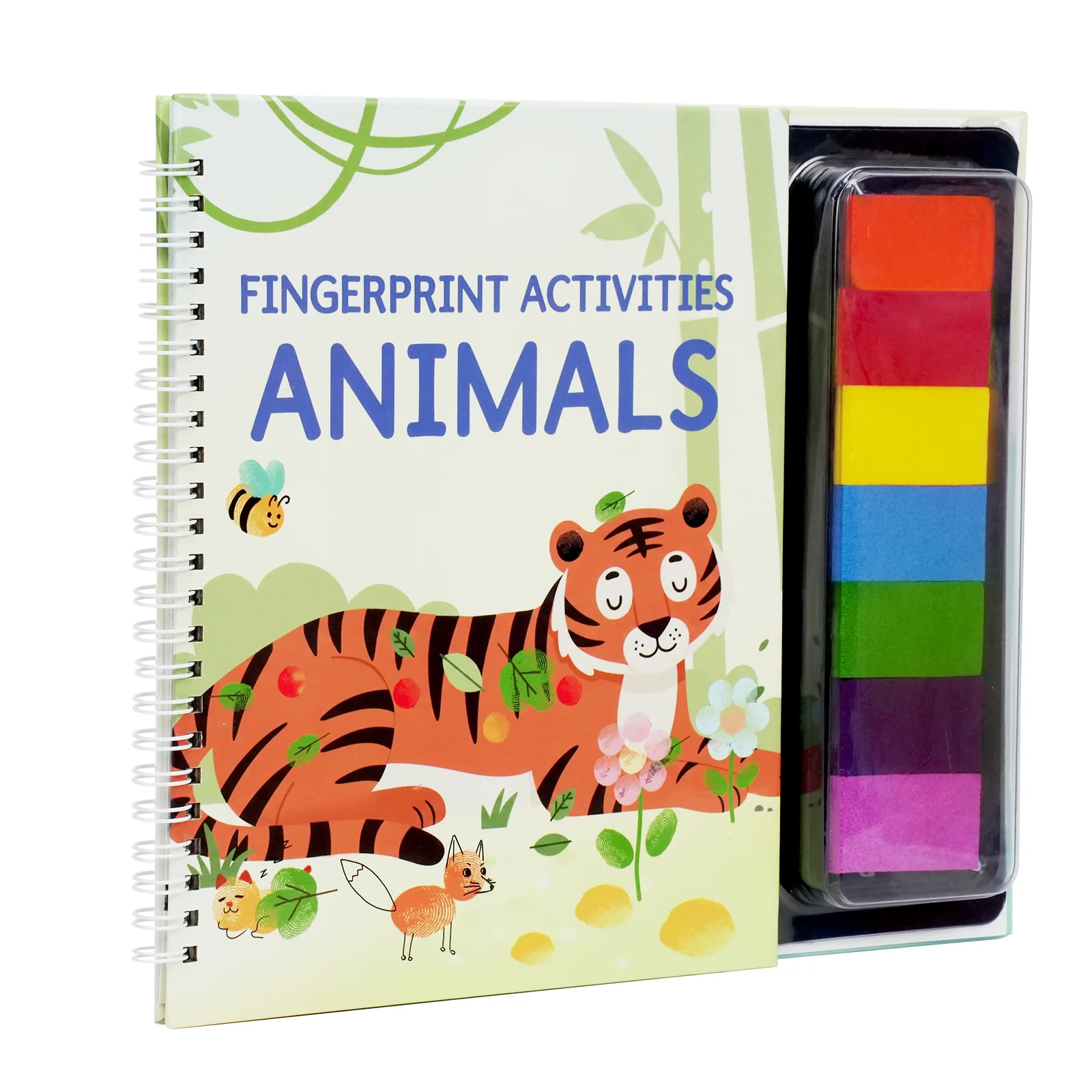 Fingerprint Art Book for Kids – Animals, Plants and Nature Theme Creative Finger Painting Activity
