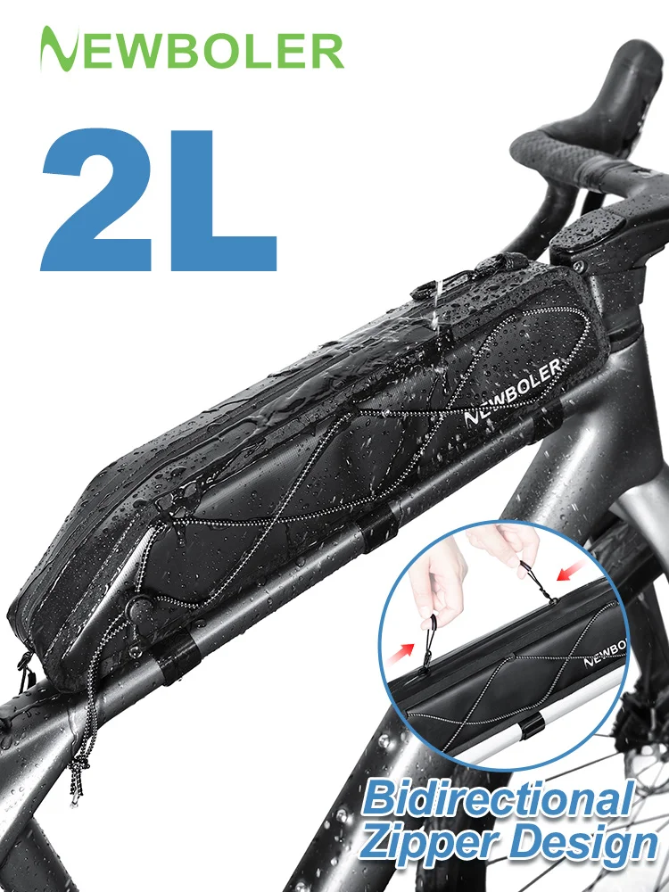 AliExpress NONE NEWBOLER Bike Bag 2L Portable Frame Front Tube Cycling Bag MTB Road Bicycle Pannier Bag Large Capacity Ultralight Cycling Bag