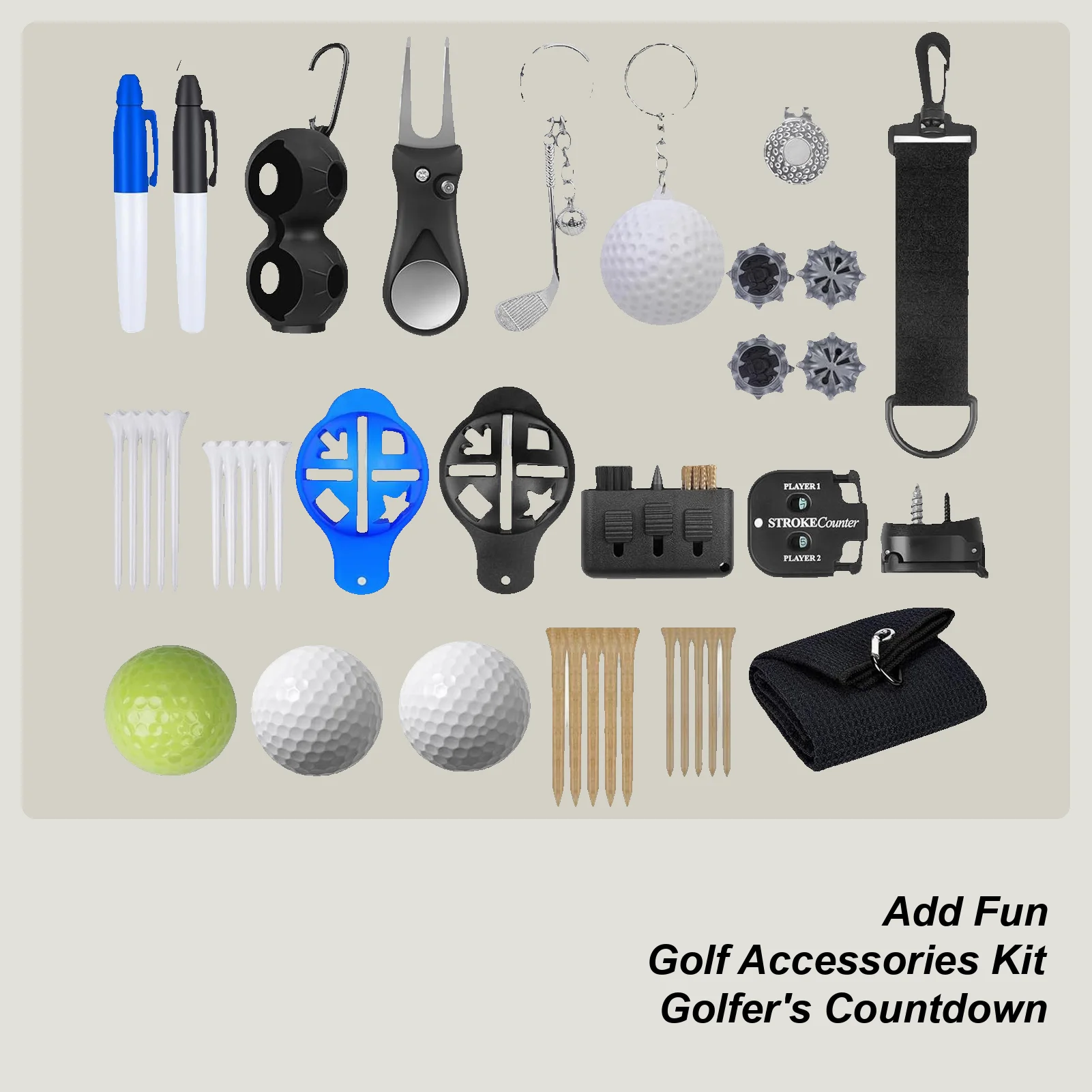 

Рождественский обратный отсчет, 24-дневный набор аксессуаров для гольфа, рождественские игрушки обратного отсчета для женщин, мужчин, подростков, мальчиков и девочек, отец, мужа