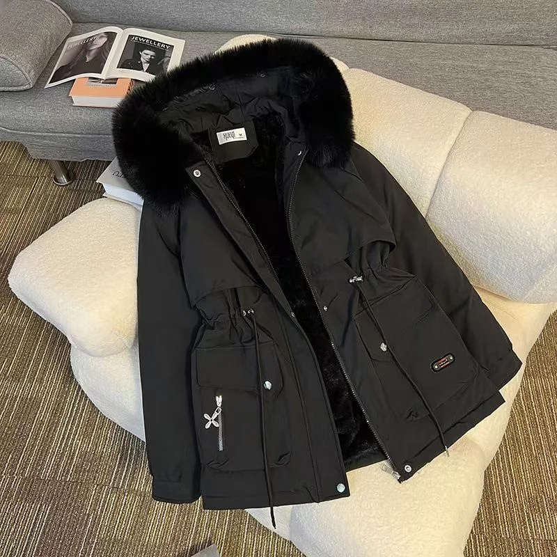 2024 New Cotton-padded Coat Version Of Loose Padded Cotton-padded Coat With Large Fur Collar Short Cotton-padded Coat In Winter