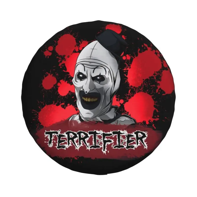 Custom Halloween Movie Terrifier Spare Wheel Cover for Suzuki Mitsubish 4WD SUV Horror Clown Tire Protector 14