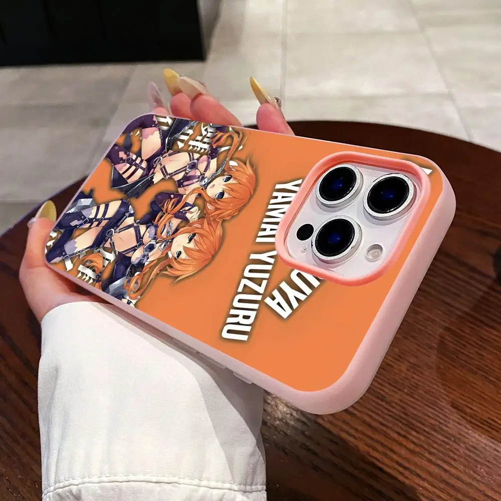 

Date a Live Yamai Yuzuru Phone Case for iPhone 17 16 15 14 13 12 11 Air Pro Max Plus Jelly Double layer Pink Cover