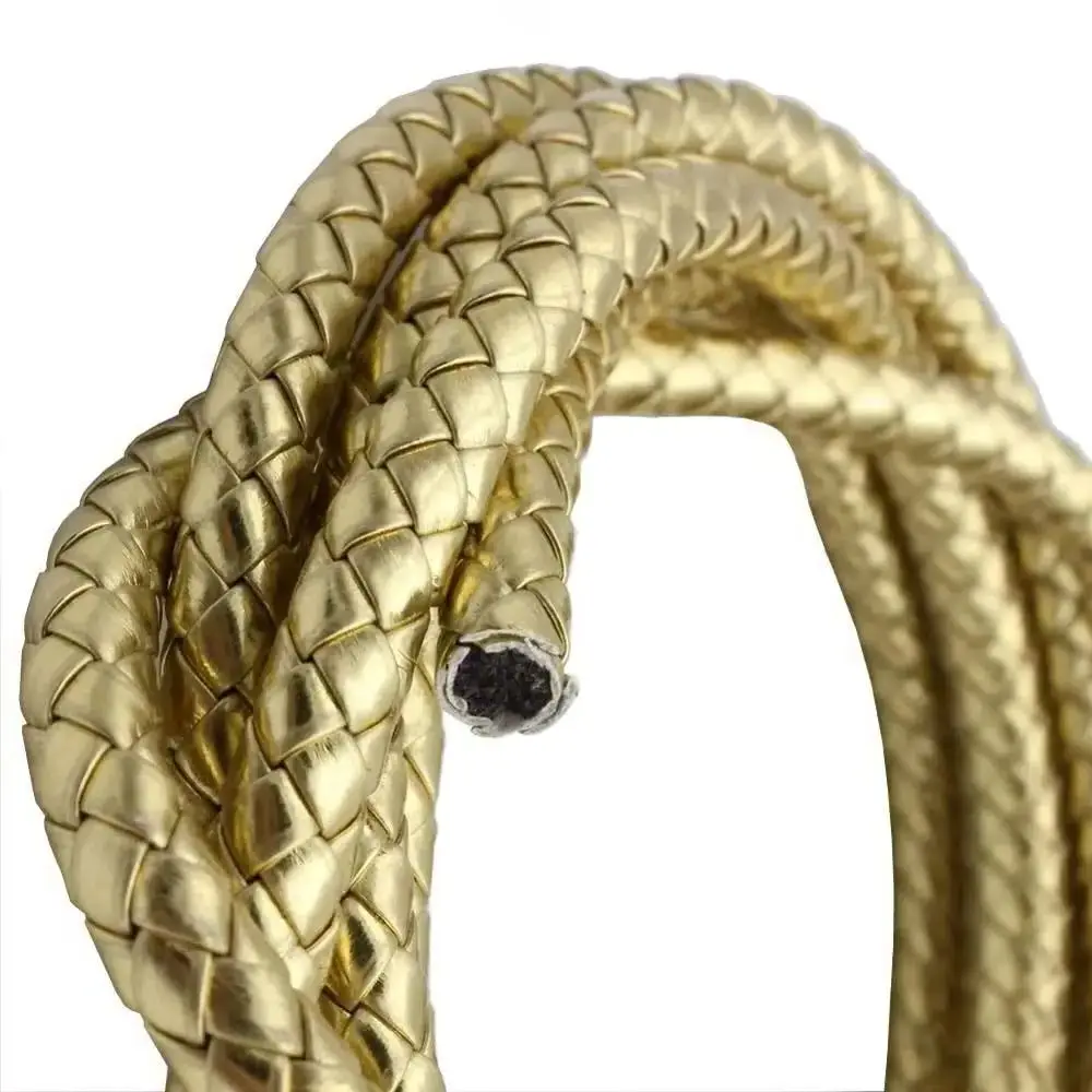 

Aaazee 7 мм 8 мм 12 мм диаметр круглый золотой плетеный ремешок из искусственной кожи для DIY браслет ювелирные изделия