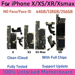 Full Tested Free iCloud For iPhone XS Max Motherboard With Face ID mainboard Unlocked For iPhone X XR Logic Board Support update